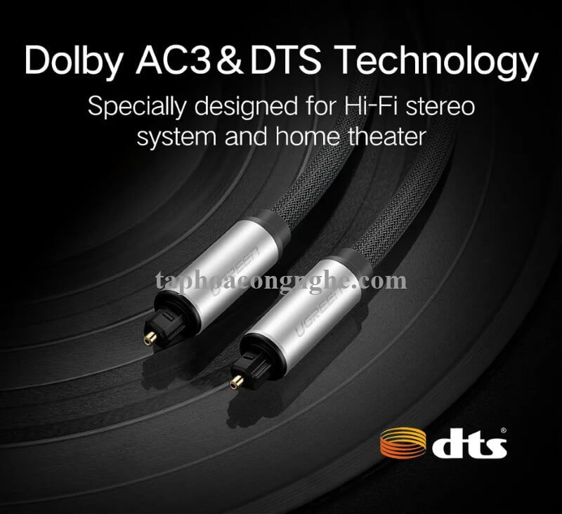 Ugreen 10541 3M màu Xám Dây cáp quang âm thanh 2 đầu dương AV108 30010541